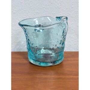 Blenko Aqua Small Textured Glass Vase 3.5"